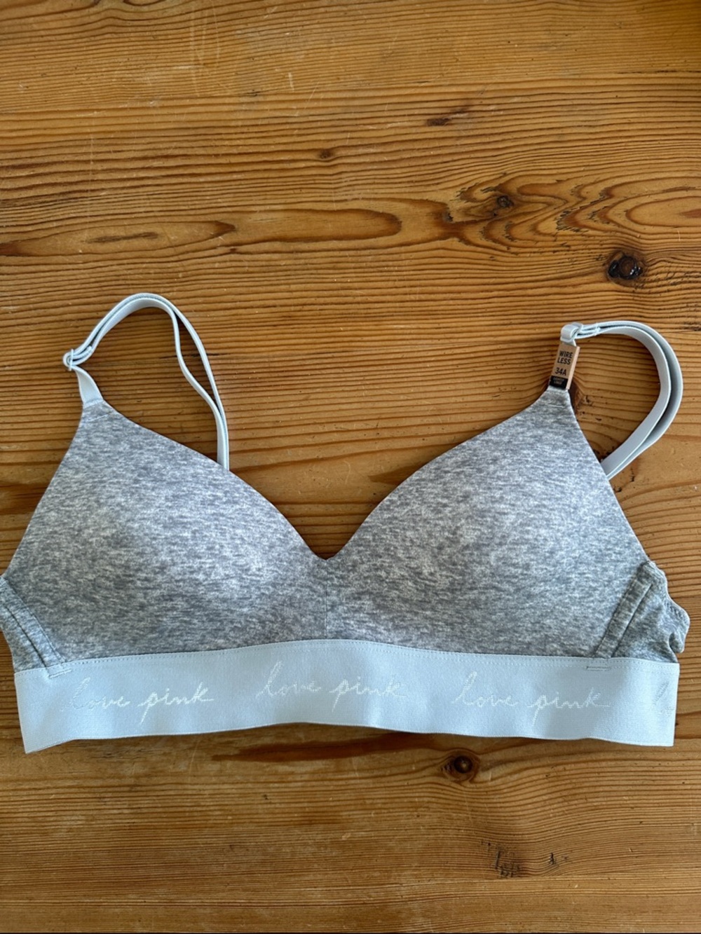 PINK Victoria's Secret Heather Gray Wireless Bralette